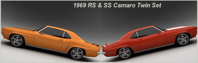 1969 Chevrolet camaro RS SS 3D Model set